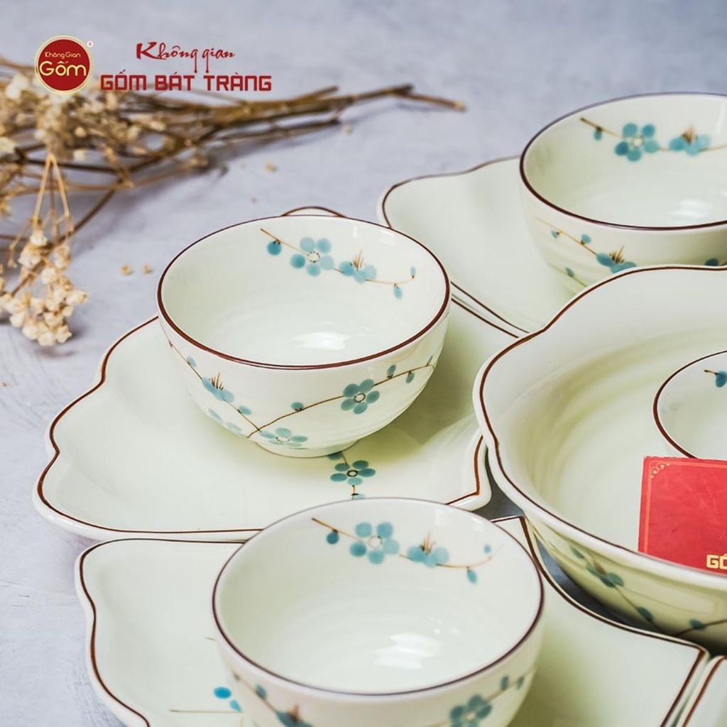 Bộ Mâm Cúng Hoa Mặt Trời Hoa Đào Xanh