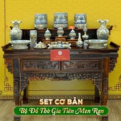 Bộ Đồ Thờ Gia Tiên (Cơ Bản 15 Món) Men Rạn