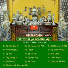 Bộ Đồ Thờ Gia Tiên (Hào Gia 30 Món) Men Rạn