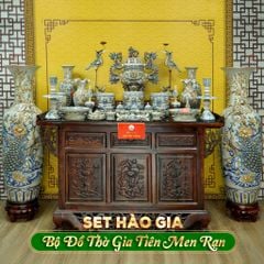 Bộ Đồ Thờ Gia Tiên (Hào Gia 30 Món) Men Rạn