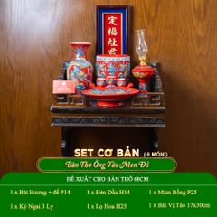 Bộ Đồ Thờ Ông Táo (Cơ Bản 6 Món) Men Đỏ