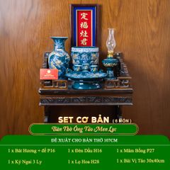 Bộ Đồ Thờ Ông Táo (Cơ Bản 6 Món) Men Lục