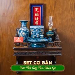 Bộ Đồ Thờ Ông Táo (Cơ Bản 6 Món) Men Lục