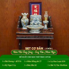 Bộ Đồ Thờ Ông Táo (Cơ Bản 6 Món) Men Rạn