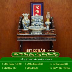 Bộ Đồ Thờ Ông Táo (Cơ Bản 6 Món) Men Rạn