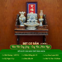 Bộ Đồ Thờ Ông Táo (Cơ Bản 6 Món) Men Rạn