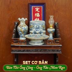 Bộ Đồ Thờ Ông Táo (Cơ Bản 6 Món) Men Rạn