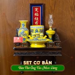 Bộ Đồ Thờ Ông Táo (Cơ Bản 6 Món) Men Vàng
