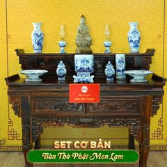 Bộ Đồ Thờ Phật (Cơ Bản 11 Món) Men Lam