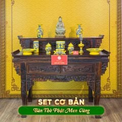 Bộ Đồ Thờ Phật (Cơ Bản 10 Món) Men Vàng