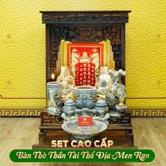 Bộ Đồ Thờ Thần Tài Thổ Địa (Cao Cấp 11 Món) Men Rạn