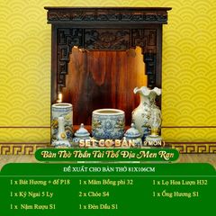 Bộ Đồ Thờ Thần Tài Thổ Địa (Cơ Bản 9 Món) Men Rạn