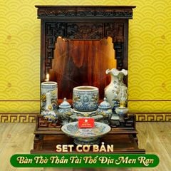 Bộ Đồ Thờ Thần Tài Thổ Địa (Cơ Bản 9 Món) Men Rạn