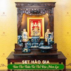 Bộ Đồ Thờ Thần Tài Thổ Địa (Hào Gia 14 Món) Men Lục