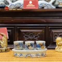 Bộ Kỷ 3 Chén Thờ Cong Men Rạn
