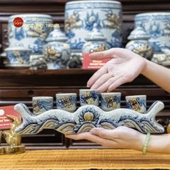 Bộ Kỷ Ngai 5 Chén Thờ Men Rạn