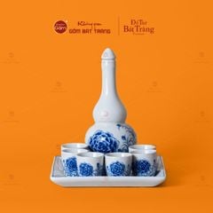 Bộ Nậm Rượu Hai Bầu Hoa Mẫu Đơn