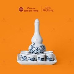 Bộ Nậm Rượu Hai Bầu Hoa Sen Tràm