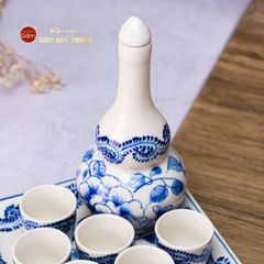 Bộ Nậm Rượu Hai Bầu Hoa Phù Dung