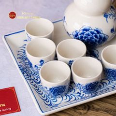 Bộ Nậm Rượu Hai Bầu Hoa Mẫu Đơn