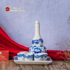 Bộ Nậm Rượu Hai Bầu Hoa Phù Dung