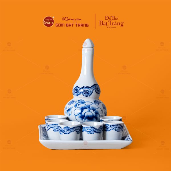 Bộ Nậm Rượu Hai Bầu Hoa Phù Dung