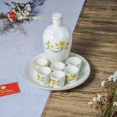 Bộ Nậm Rượu Hoa Sen Vàng
