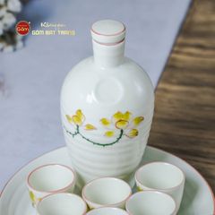 Bộ Nậm Rượu Hoa Sen Vàng