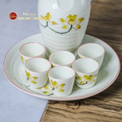 Bộ Nậm Rượu Hoa Sen Vàng