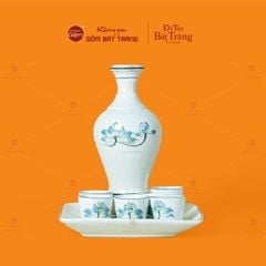 Bộ Nậm Rượu Hoa Sen Xanh