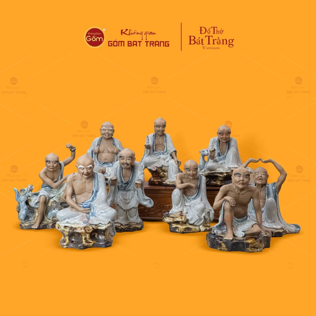 Bộ Tượng Men Rạn Thập Bát La Hán
