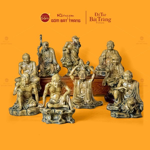 Bộ Tượng Men Vàng Cổ Thập Bát La Hán