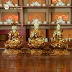 Bộ Tượng Sa Bà Tam Thánh Ngồi Có Đế