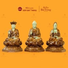 Bộ Tượng Sa Bà Tam Thánh Ngồi Có Đế