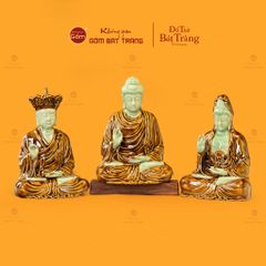 Bộ Tượng Sa Bà Tam Thánh Ngồi Có Đế