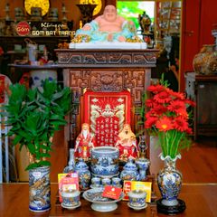 Bộ Tượng Thần Tài Thổ Địa Ghế Đá Áo Đỏ