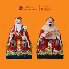 Bộ Tượng Thần Tài Thổ Địa Ghế Đá Áo Đỏ