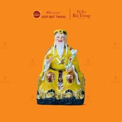 Bộ Tượng Thần Tài Thổ Địa Ghế Đá Áo Vàng