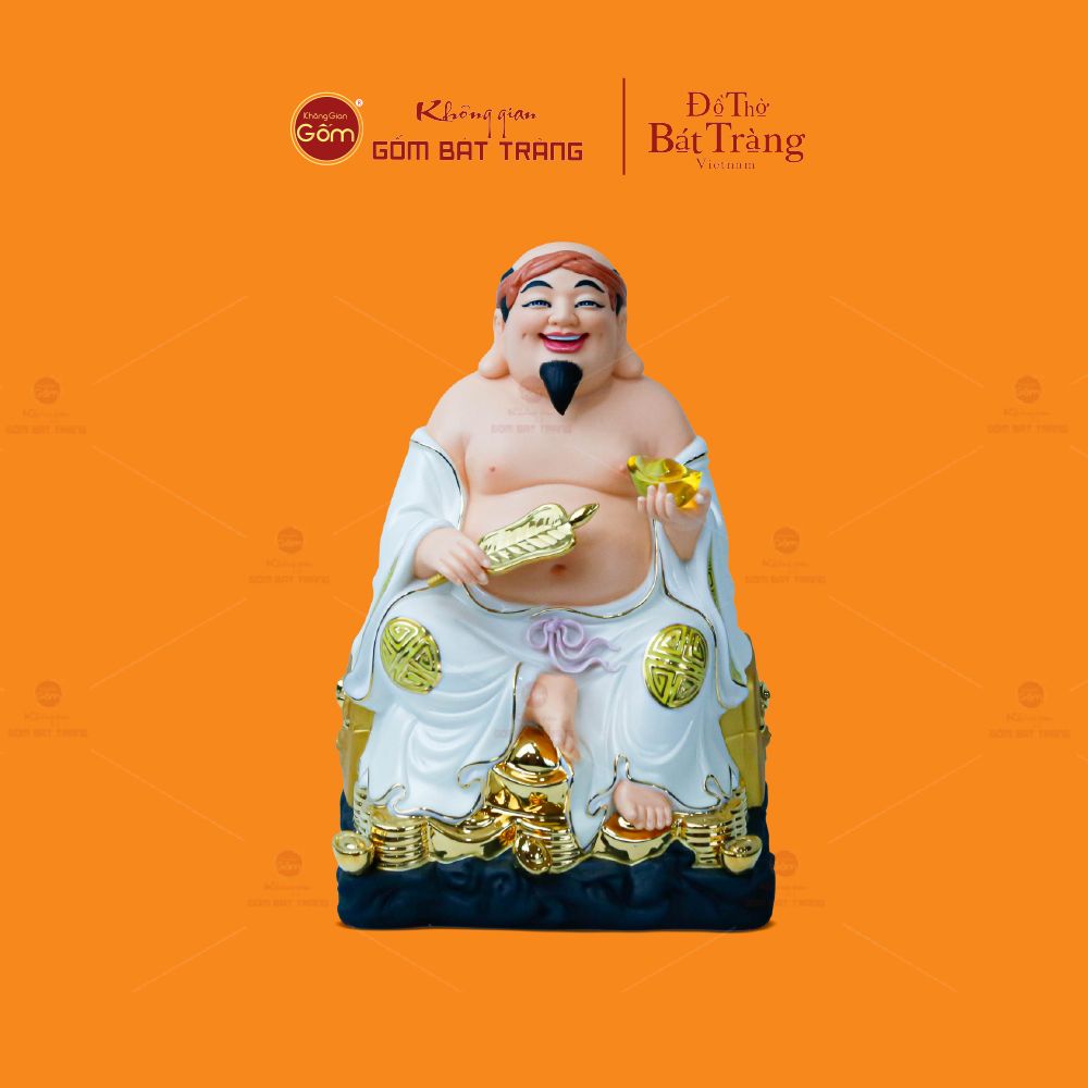 Bộ Tượng Thần Tài Thổ Địa Ghế Đá Trân Châu