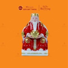 Bộ Tượng Thần Tài Thổ Địa Ghế Rồng Màu Đỏ