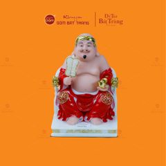 Bộ Tượng Thần Tài Thổ Địa Ghế Rồng Màu Đỏ