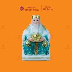 Bộ Tượng Thần Tài Thổ Địa Ghế Rồng Màu Lục Bảo