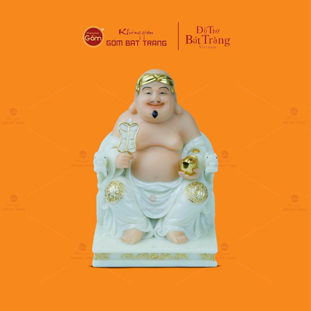 Bộ Tượng Thần Tài Thổ Địa Ghế Rồng Màu Phỉ Thúy