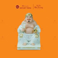 Bộ Tượng Thần Tài Thổ Địa Ghế Rồng Màu Phỉ Thúy