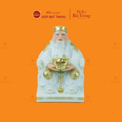 Bộ Tượng Thần Tài Thổ Địa Ghế Rồng Màu Phỉ Thúy