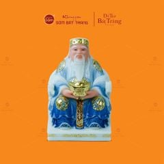 Bộ Tượng Thần Tài Thổ Địa Ghế Rồng Màu Saphia