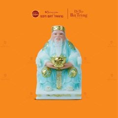 Bộ Tượng Thần Tài Thổ Địa Ghế Rồng Màu Xanh Ngọc