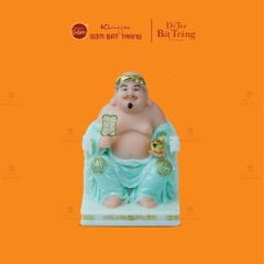 Bộ Tượng Thần Tài Thổ Địa Ghế Rồng Màu Xanh Ngọc