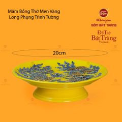 Mâm Bồng Thờ Men Vàng Họa Tiết Long Phụng Trình Tường