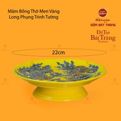Mâm Bồng Thờ Men Vàng Họa Tiết Long Phụng Trình Tường